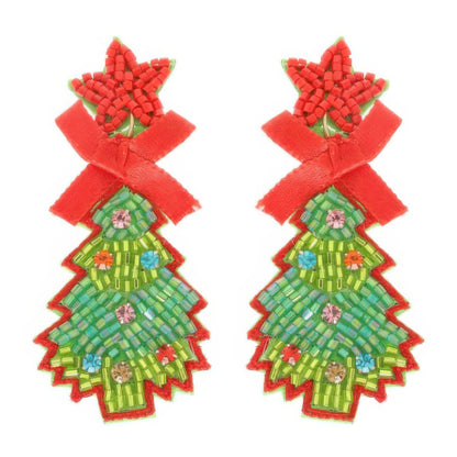 Christmas Tree Post Dangle Earrings