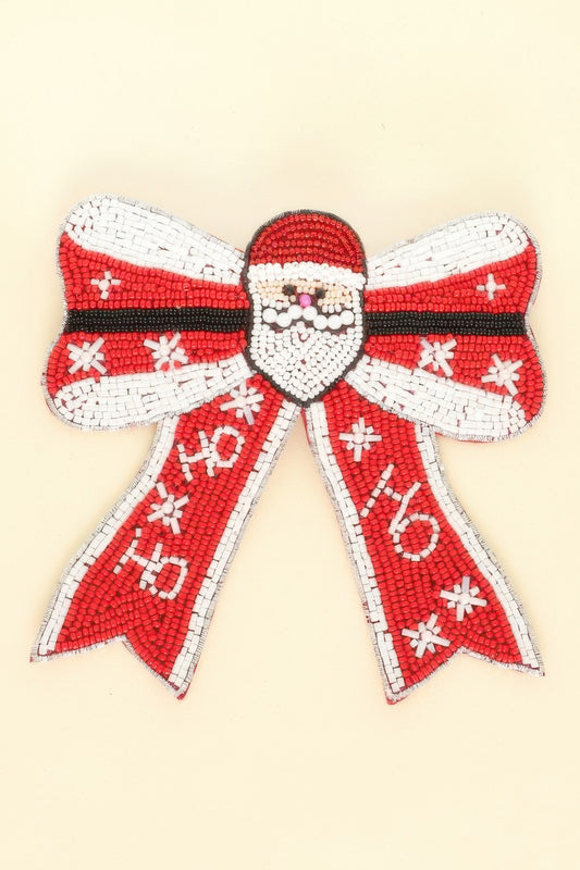 Christmas Santa Bow Barrette Hair Clip