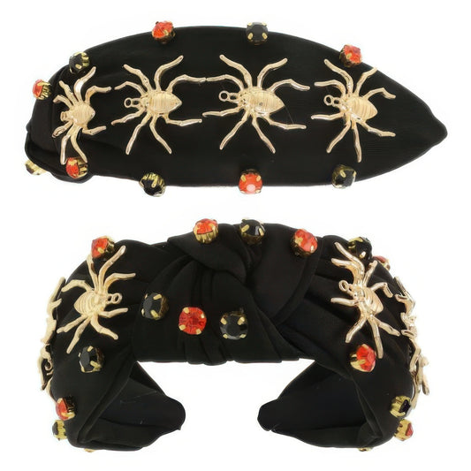 Halloween Spooky Spider Charm Top Knot Headband