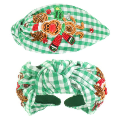 Christmas Rudolph Top Knot Headband