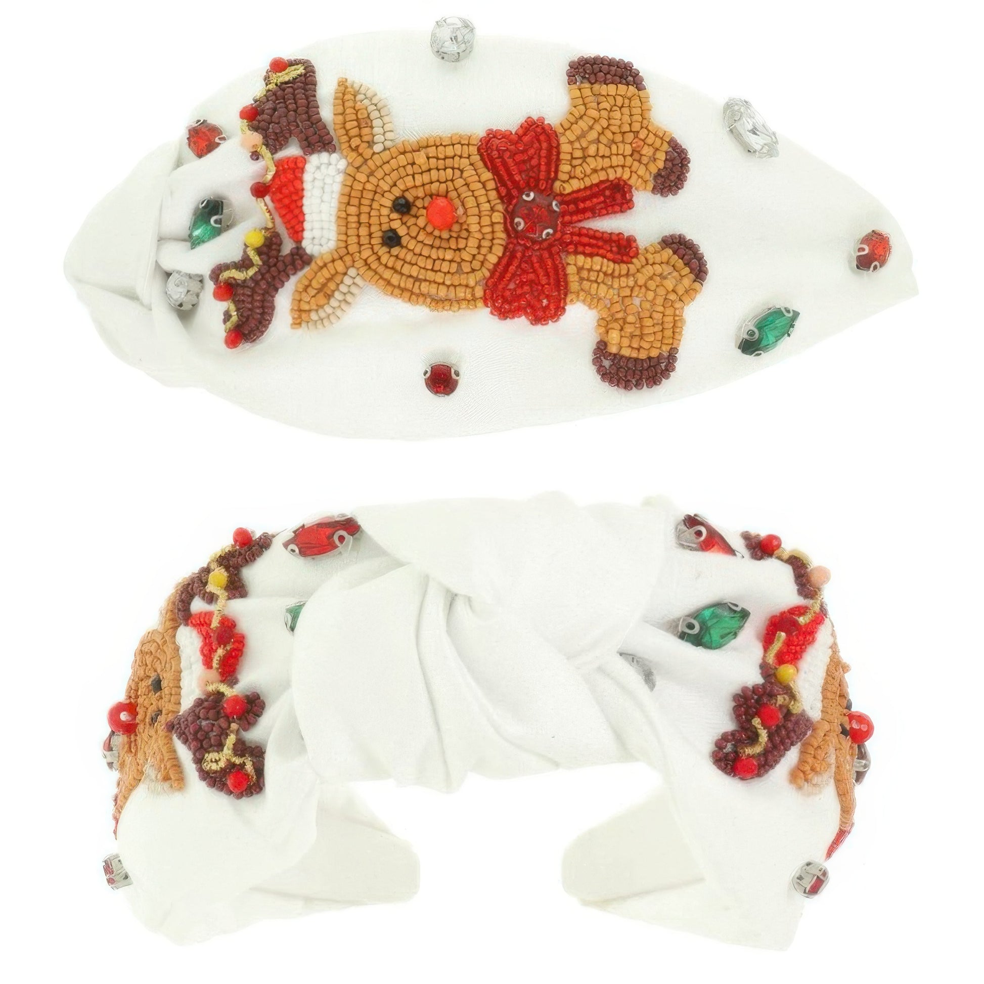Christmas Rudolph Top Knot Headband