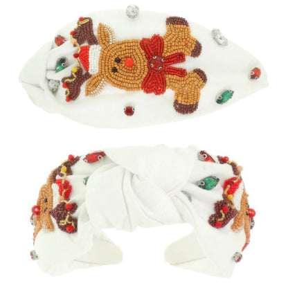 Christmas Rudolph Top Knot Headband