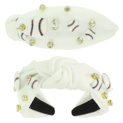 Game Day Baseball Theme Top Knotted Headband
