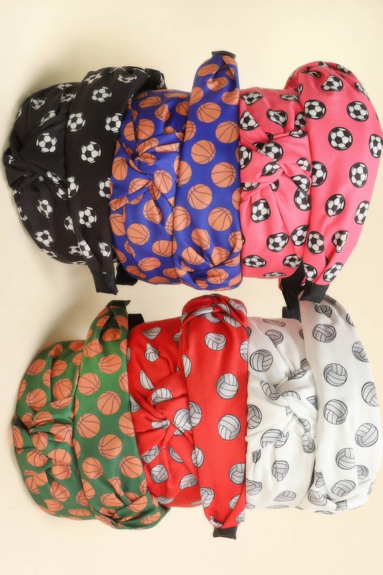 12pack Sports Ball Theme Top Knotted Headband