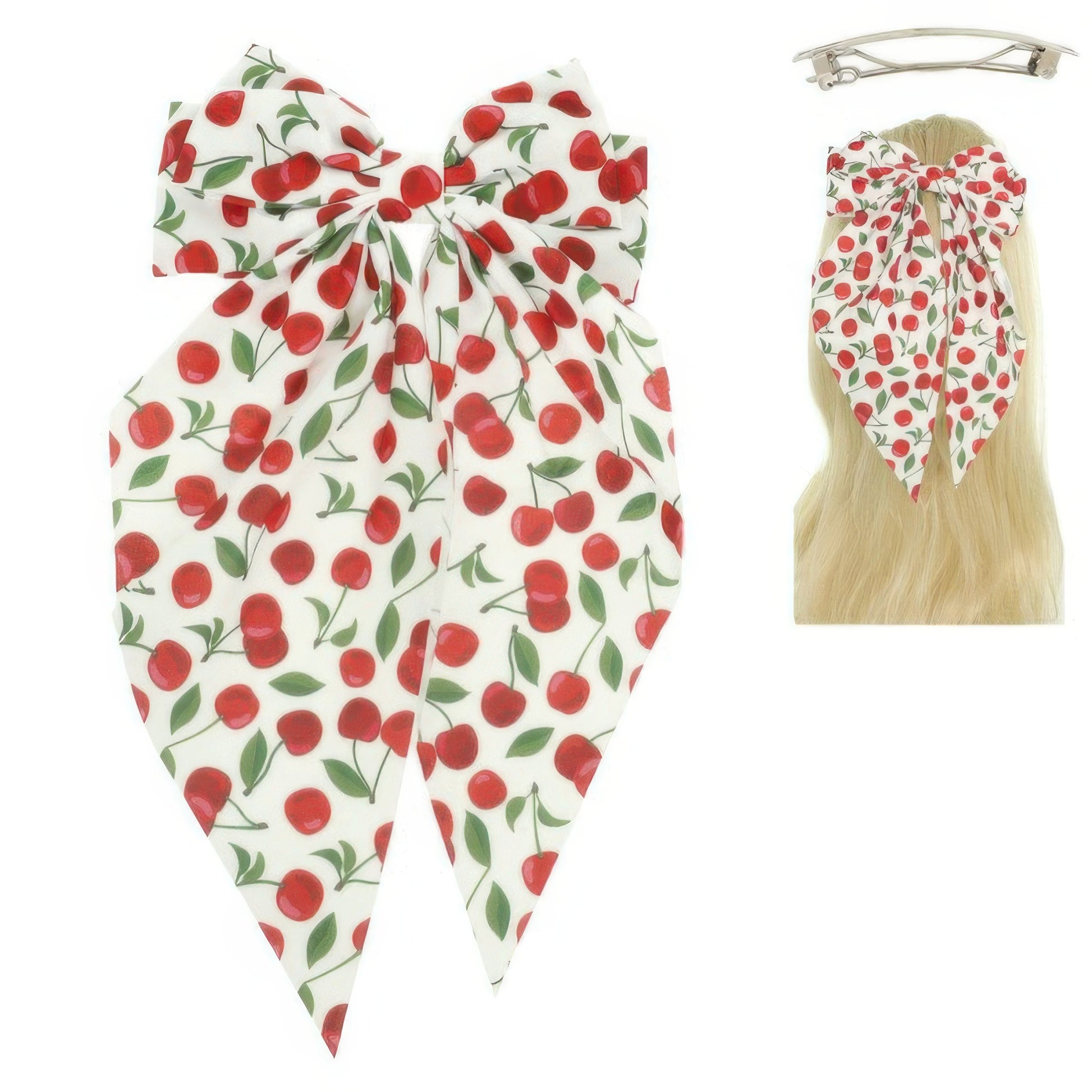 Playful Cherry Design Barrette Hair Clip