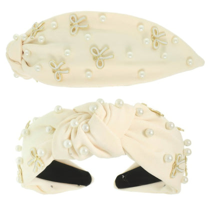 Long Tail Bow Theme Jeweled Headband