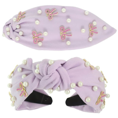 Long Tail Bow Theme Jeweled Headband