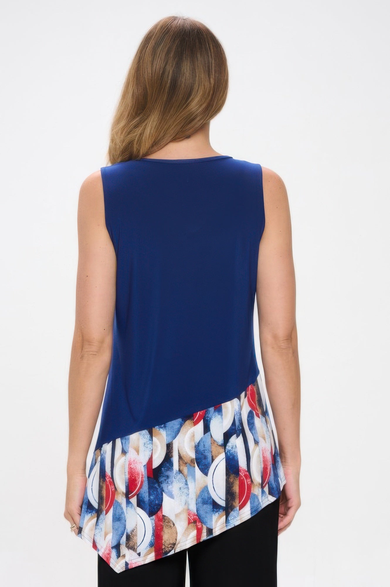 Plus Size Hit Sleeveless Contrast Top