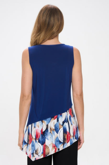 Plus Size Hit Sleeveless Contrast Top