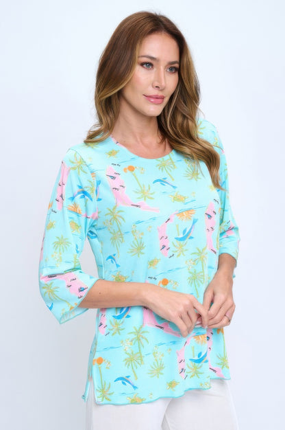 Plus Size Quarter Sleeve Merrow Top