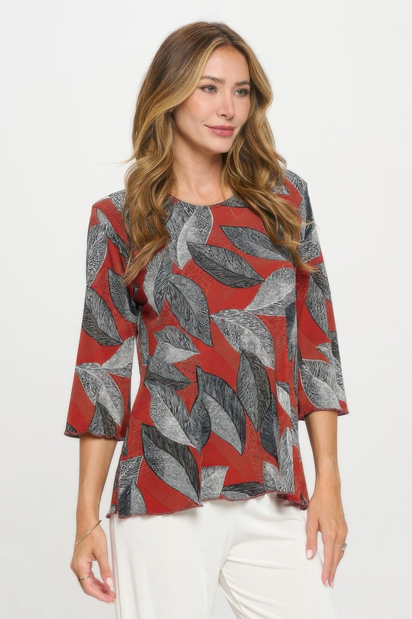 Print Hit Merrow Top