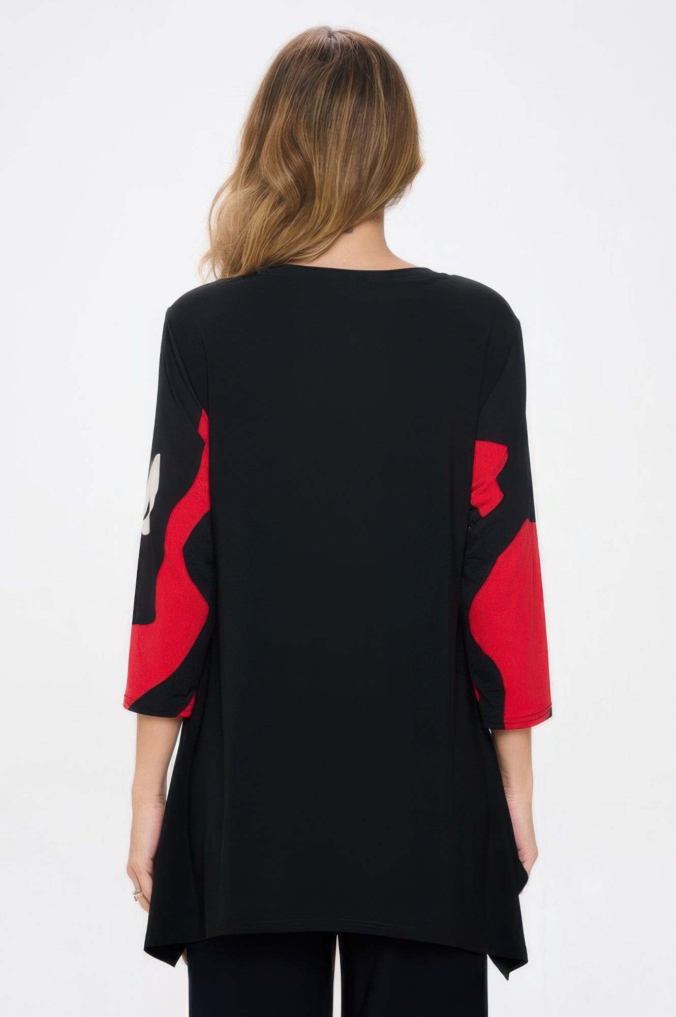 Plus Size Hit Round Neck Band Tunic
