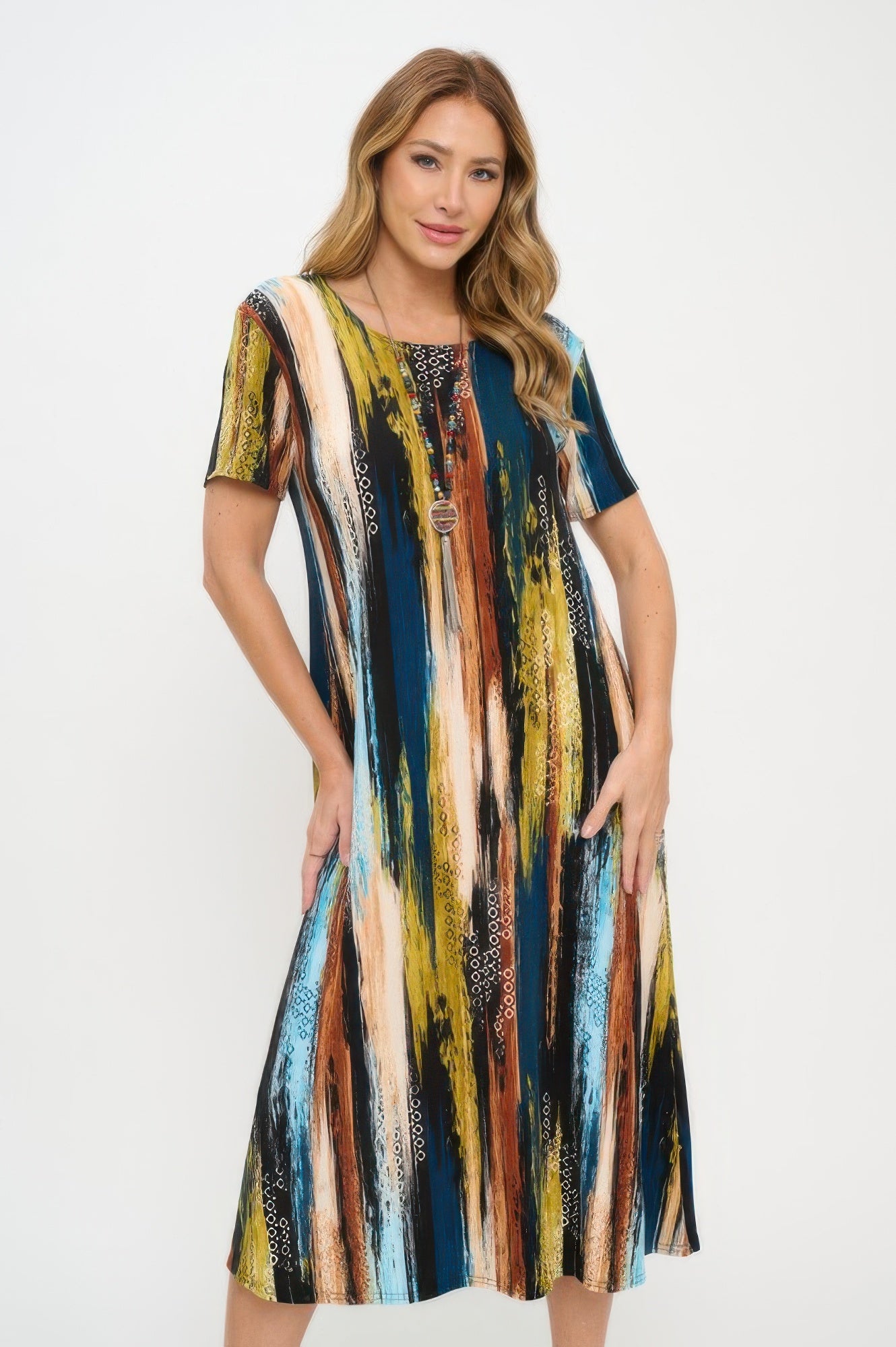 Plus Size Print Bns Long Dress