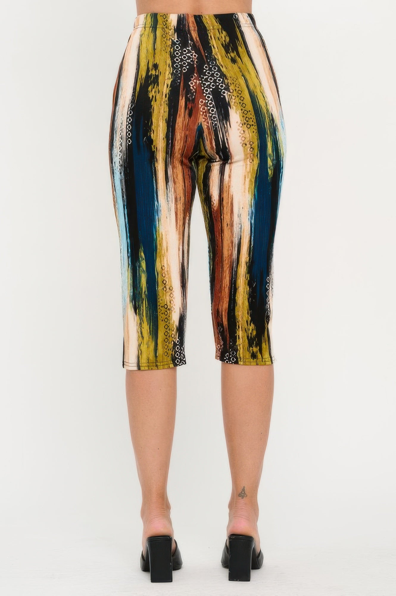 Plus Size Print Bns Capri Pants Set