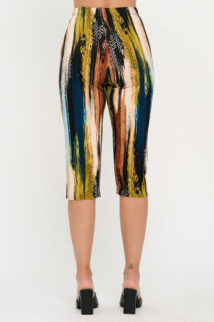 Plus Size Print Bns Capri Pants Set