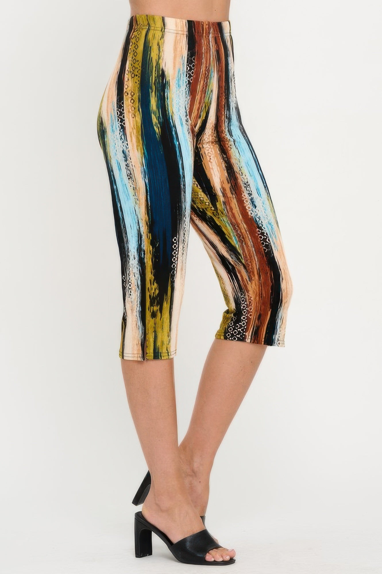 Plus Size Print Bns Capri Pants Set