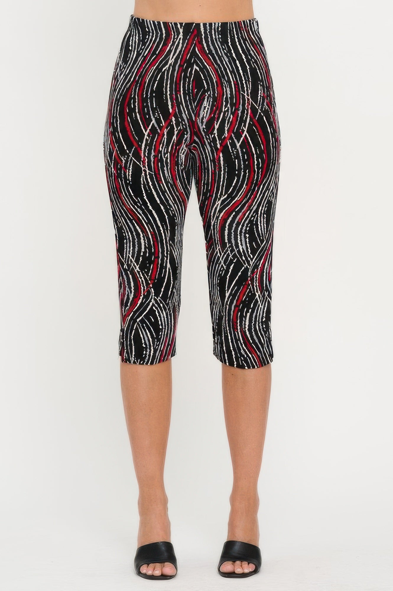 Plus Size Print Bns Capri Pants Set