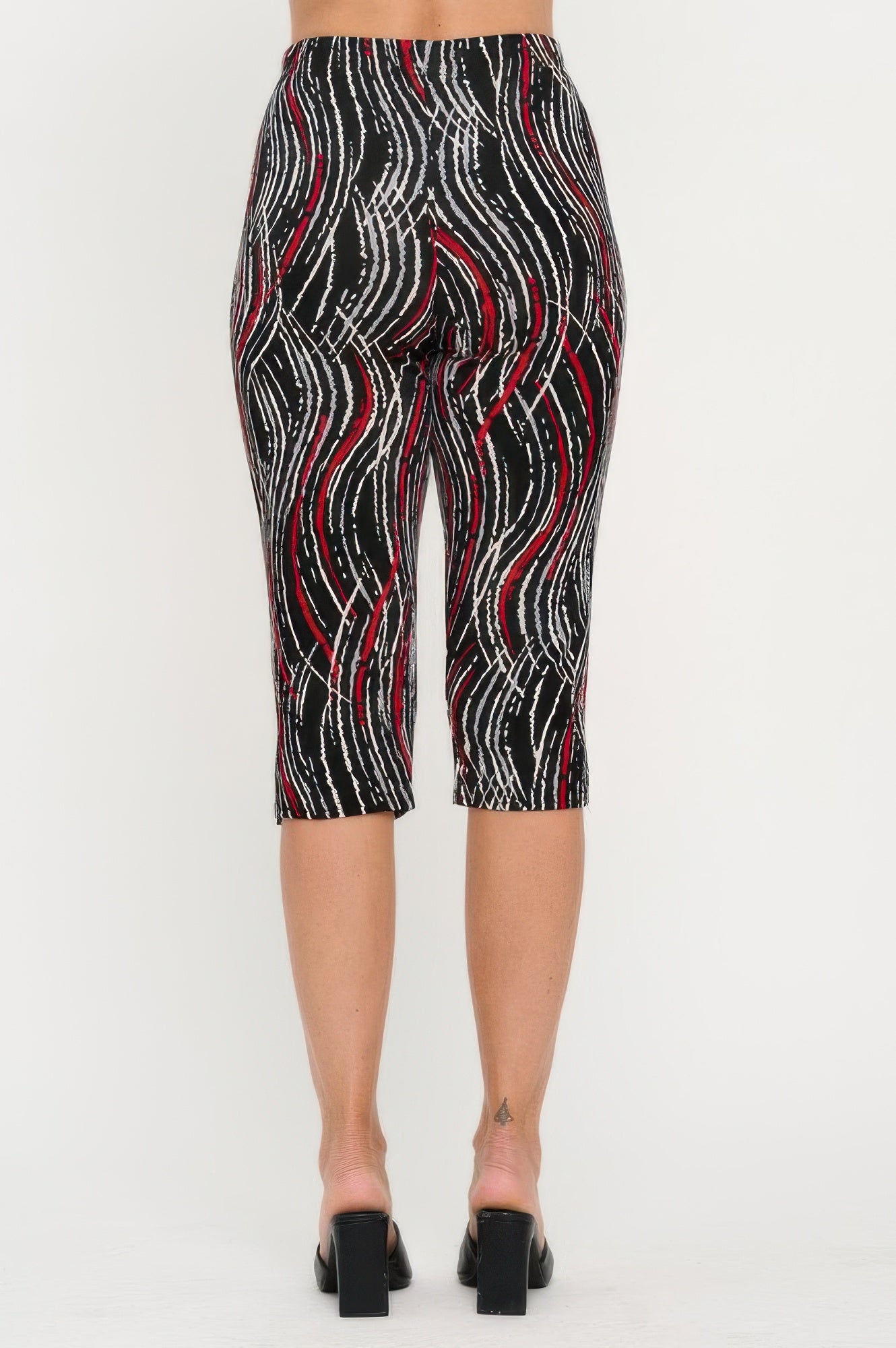 Plus Size Print Bns Capri Pants Set