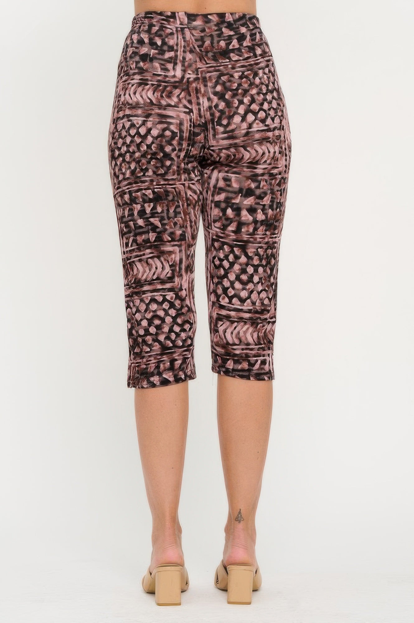 Plus Size Print Bns Capri Pants Set