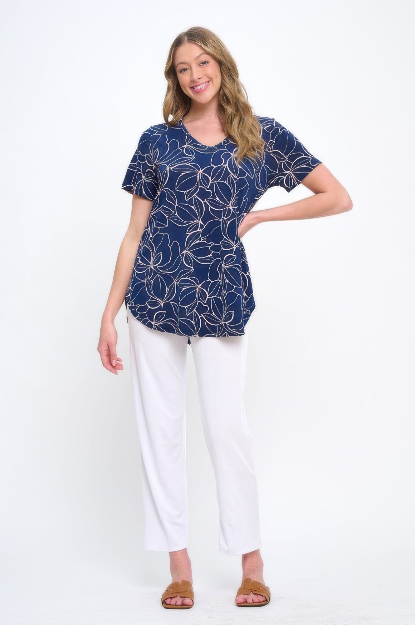 Hit V-neck Binding Top
