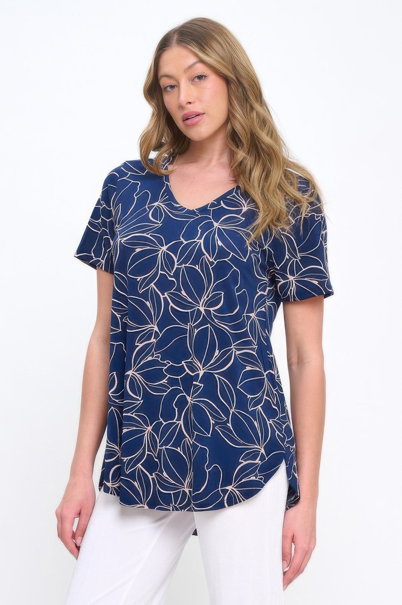 Hit V-neck Binding Top