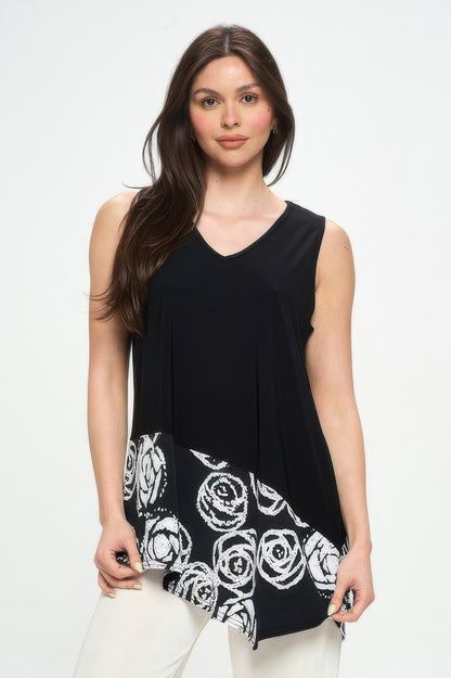 Hit Sleeveless Contrast Top