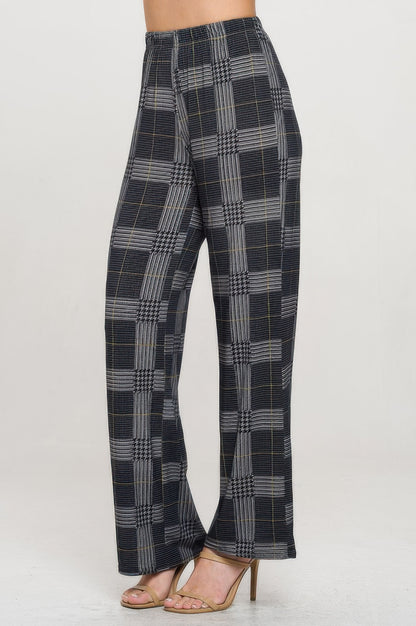 Elastic Waistband Wide Leg Pant