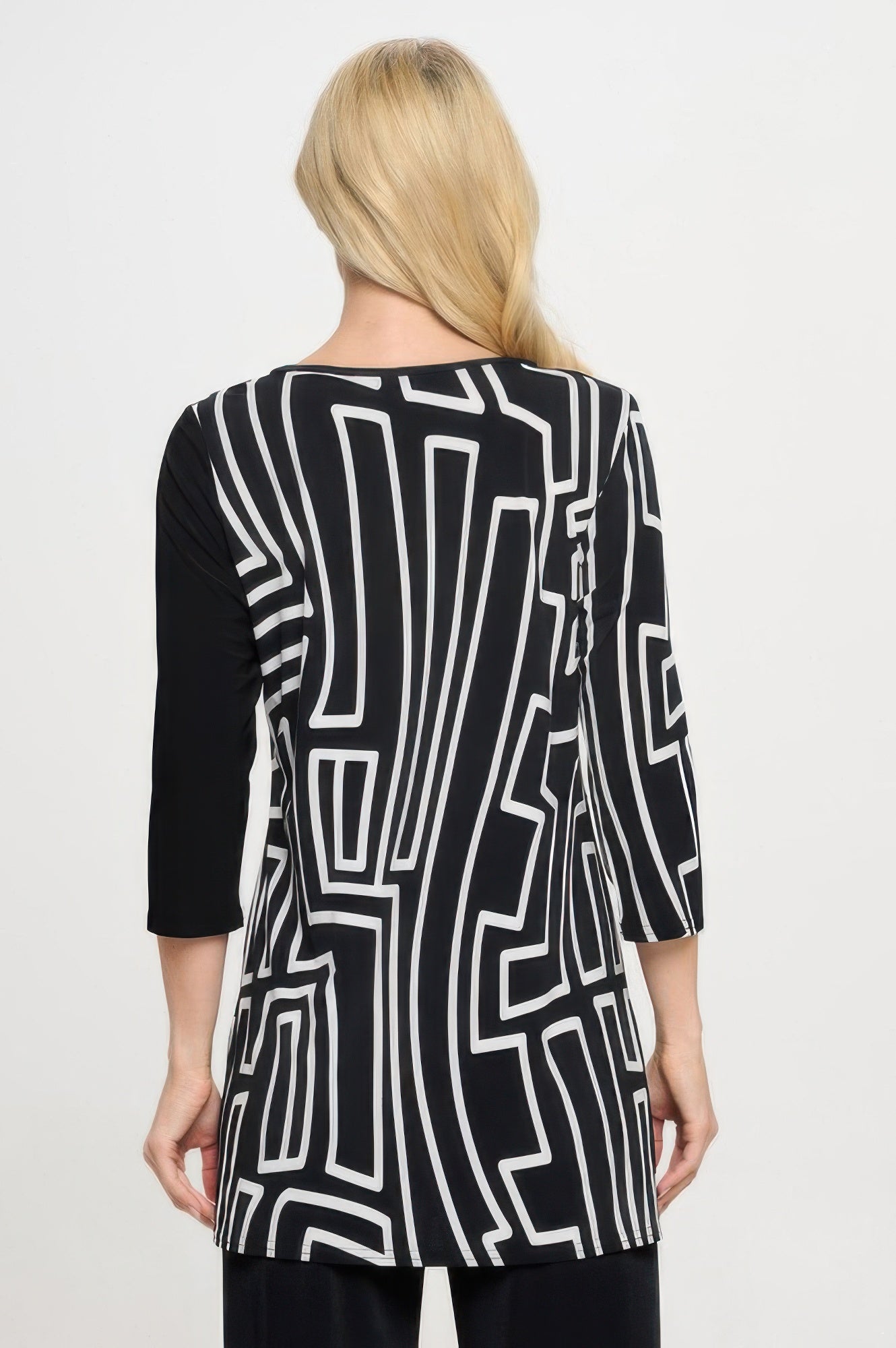 Hit Contrast V-neck Tunic Top