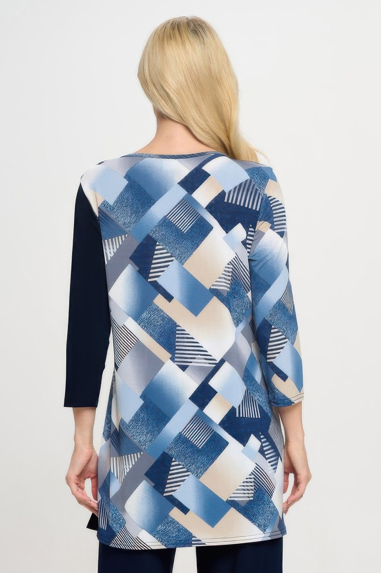 Hit Contrast V-neck Tunic Top