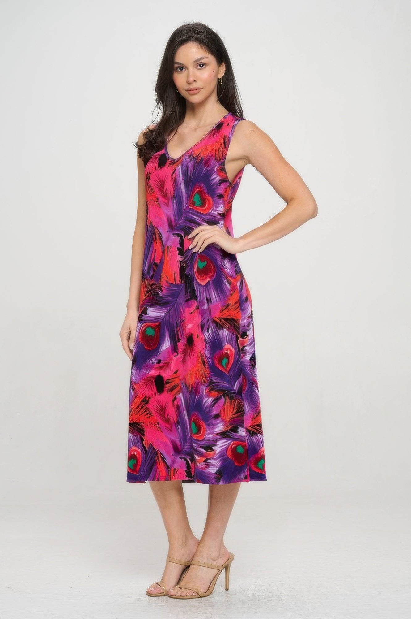 Bn V-neck Midi Tank Dress With Side Slit