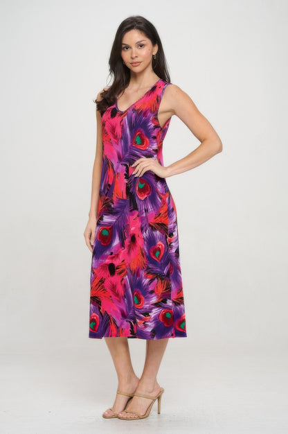 Bn V-neck Midi Tank Dress With Side Slit