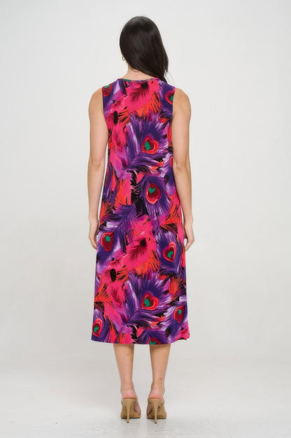 Bn V-neck Midi Tank Dress With Side Slit