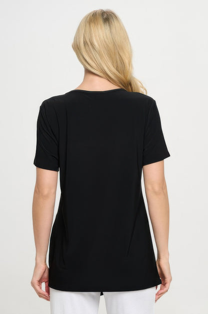 Hit Point V Neck Short Sleeve Top
