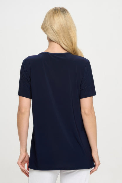 Hit Point V Neck Short Sleeve Top