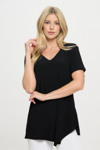 Hit Point V Neck Short Sleeve Top