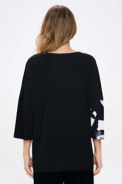 Ity Contrast Top W/pocket