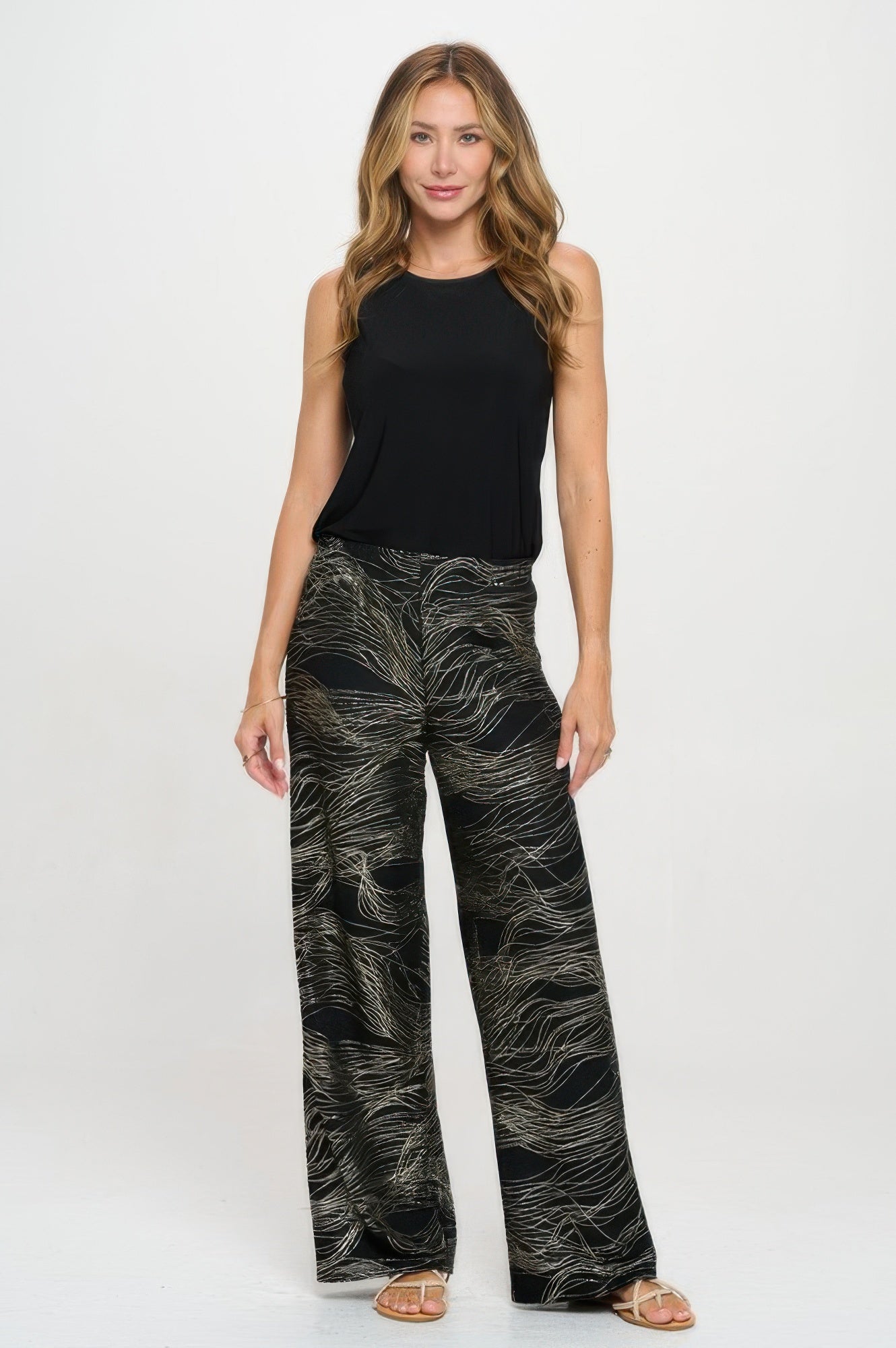 Fukuro Jacquard Wide Leg Pants W/foil