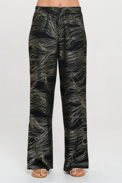 Fukuro Jacquard Wide Leg Pants W/foil