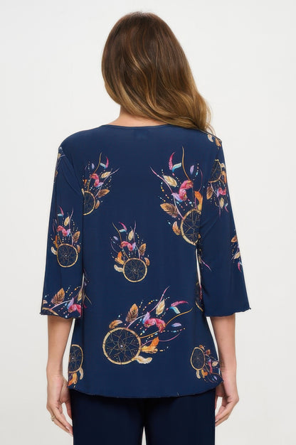 Print Hit Merrow Top