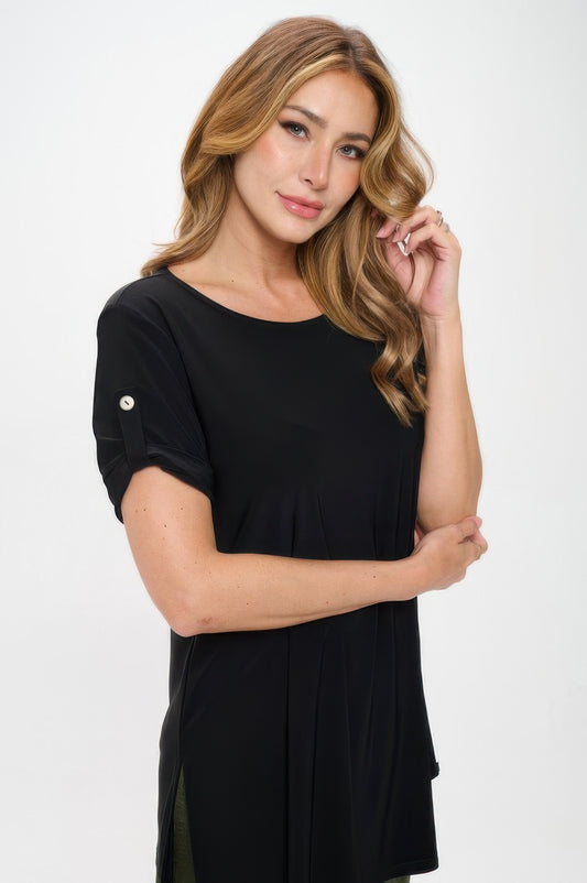Hit Button Short Sleeve Top