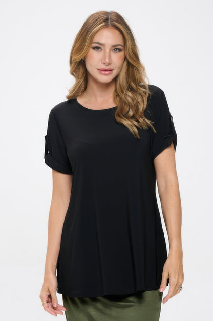 Hit Button Short Sleeve Top