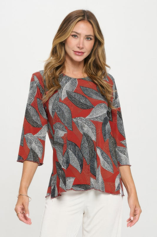 Print Hit Merrow Top