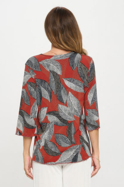 Print Hit Merrow Top