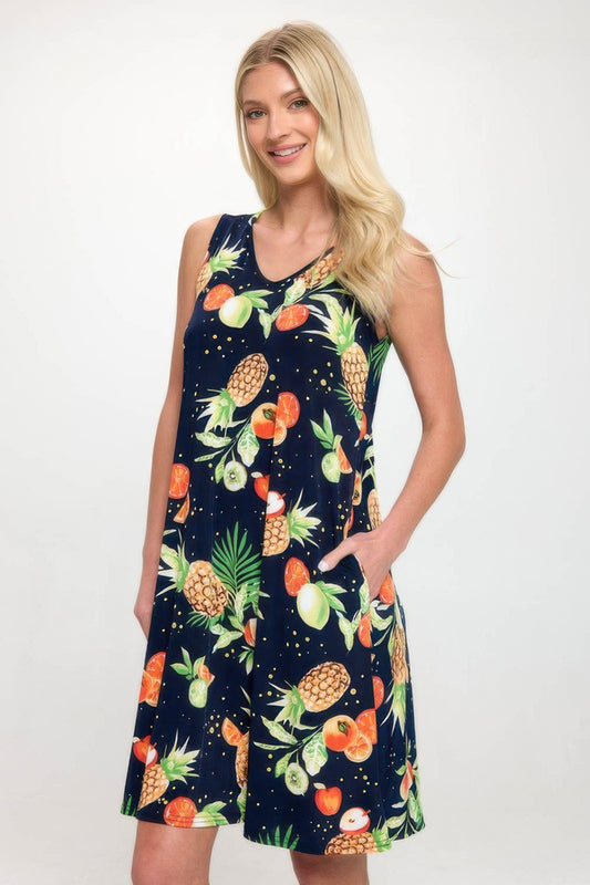 Bns V-neck Bias Pocket Tank Dress