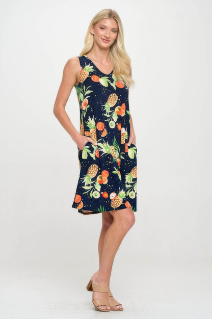Bns V-neck Bias Pocket Tank Dress