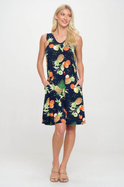 Bns V-neck Bias Pocket Tank Dress