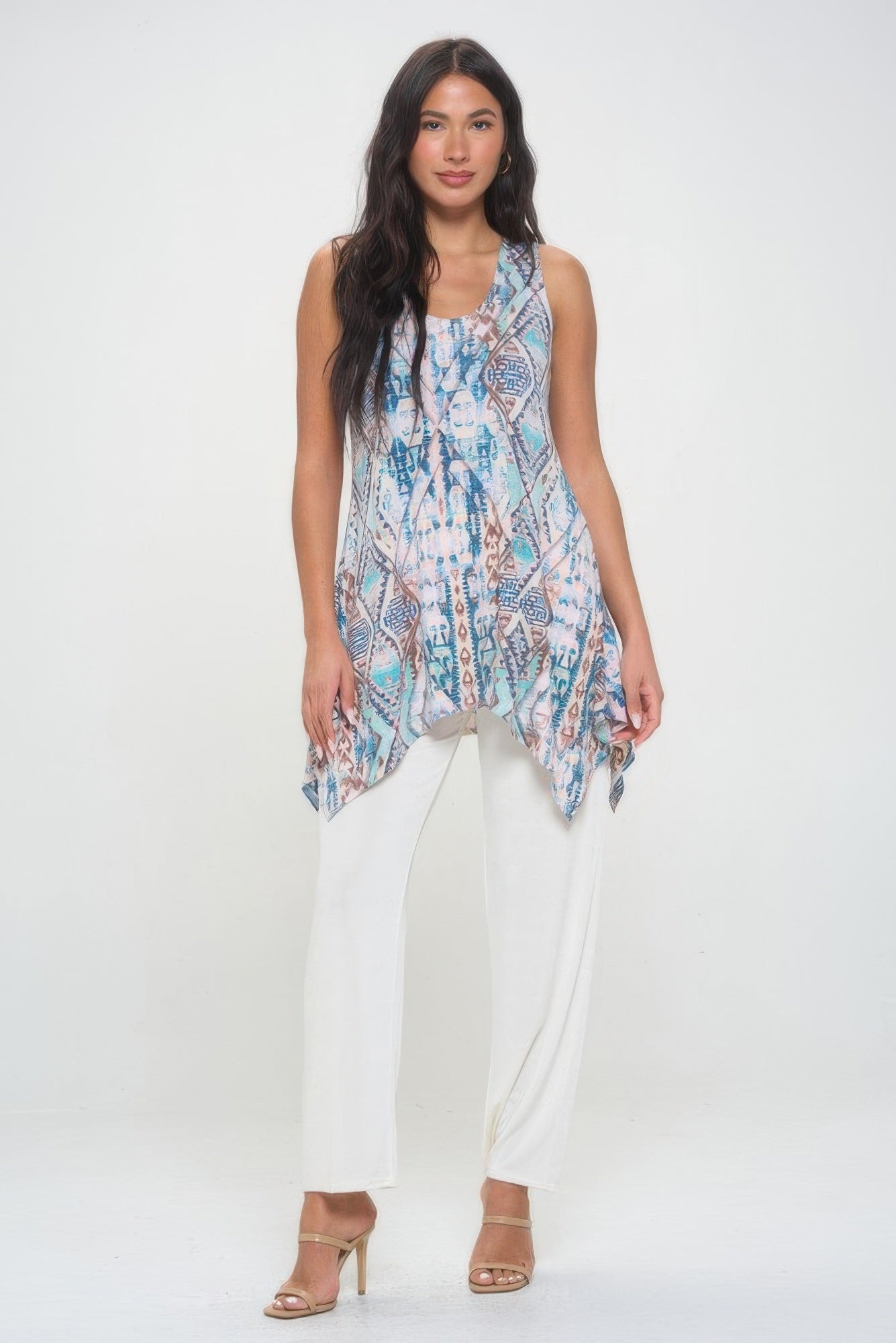 Hit Print Shark Bite Hem Tank