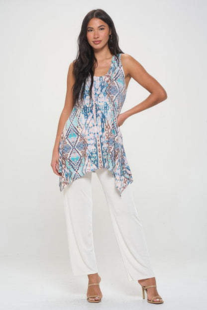 Hit Print Shark Bite Hem Tank