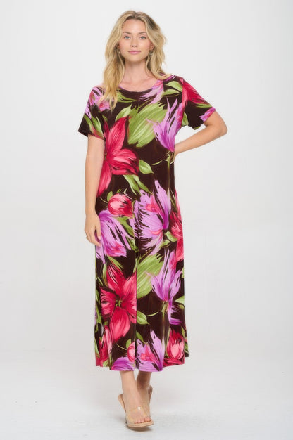 Print Bns Long Dress