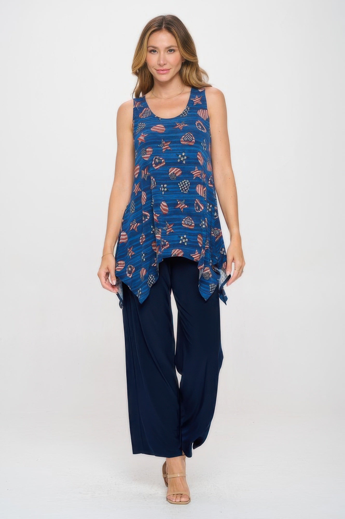 Plus Size Hit Shark Bite Hem Tank